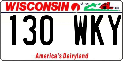 WI license plate 130WKY