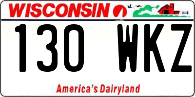 WI license plate 130WKZ