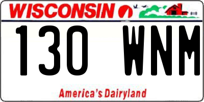 WI license plate 130WNM
