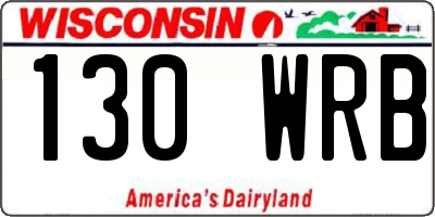 WI license plate 130WRB
