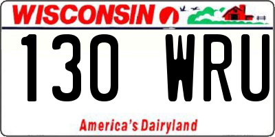 WI license plate 130WRU
