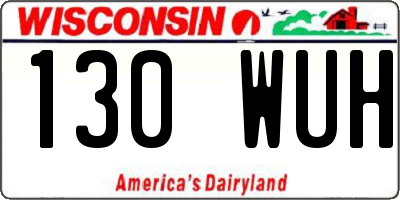 WI license plate 130WUH