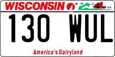 WI license plate 130WUL