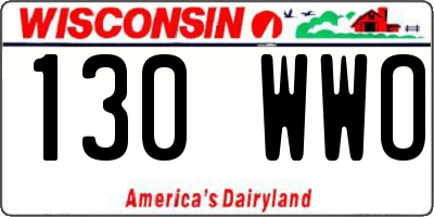 WI license plate 130WWO