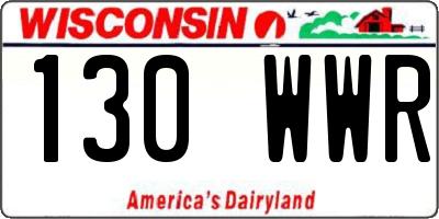 WI license plate 130WWR