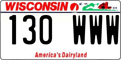 WI license plate 130WWW