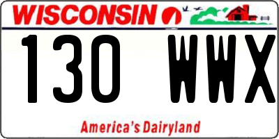WI license plate 130WWX