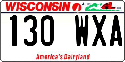 WI license plate 130WXA