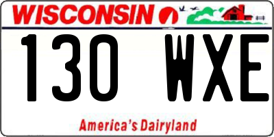 WI license plate 130WXE