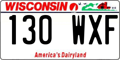 WI license plate 130WXF