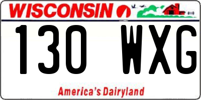 WI license plate 130WXG