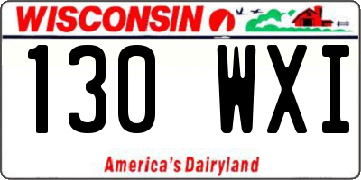 WI license plate 130WXI