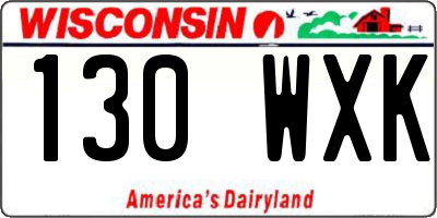 WI license plate 130WXK