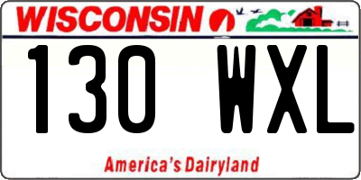 WI license plate 130WXL