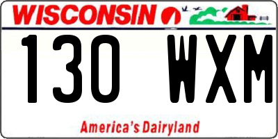WI license plate 130WXM