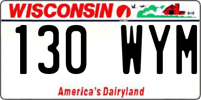 WI license plate 130WYM