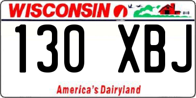 WI license plate 130XBJ