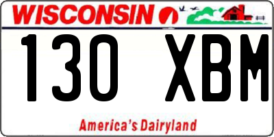 WI license plate 130XBM