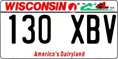 WI license plate 130XBV