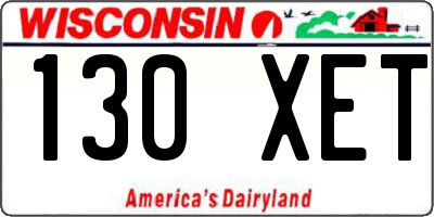 WI license plate 130XET
