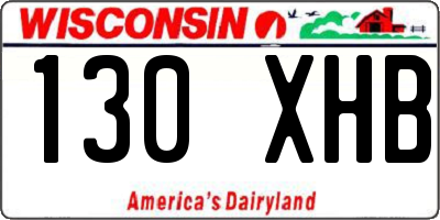 WI license plate 130XHB