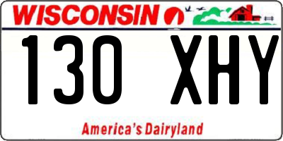 WI license plate 130XHY