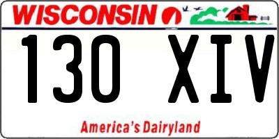 WI license plate 130XIV