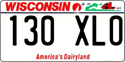 WI license plate 130XLO