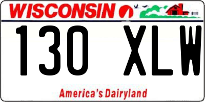 WI license plate 130XLW
