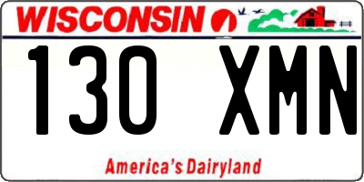 WI license plate 130XMN