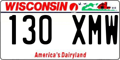WI license plate 130XMW