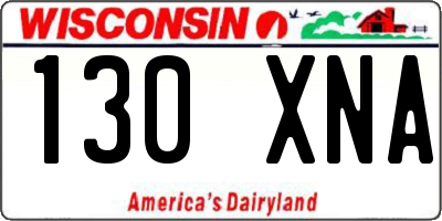 WI license plate 130XNA