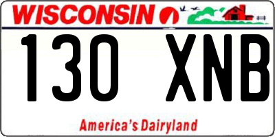 WI license plate 130XNB