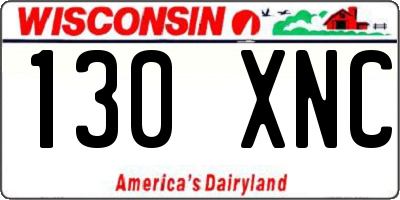 WI license plate 130XNC