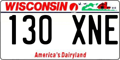WI license plate 130XNE