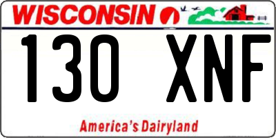 WI license plate 130XNF