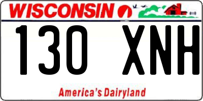 WI license plate 130XNH