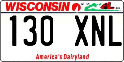 WI license plate 130XNL