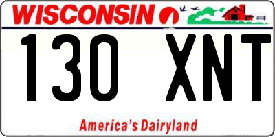 WI license plate 130XNT