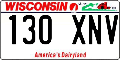 WI license plate 130XNV