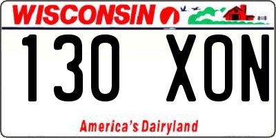 WI license plate 130XON