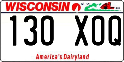 WI license plate 130XOQ