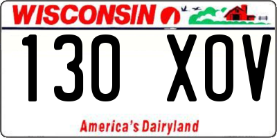 WI license plate 130XOV