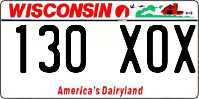 WI license plate 130XOX