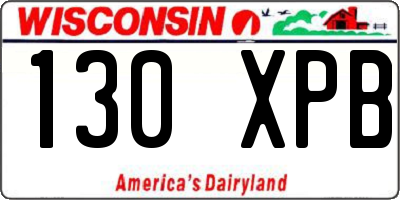 WI license plate 130XPB