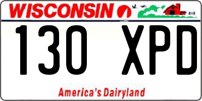 WI license plate 130XPD