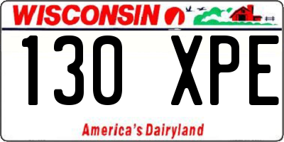 WI license plate 130XPE