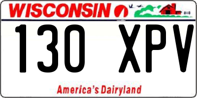 WI license plate 130XPV