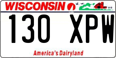 WI license plate 130XPW