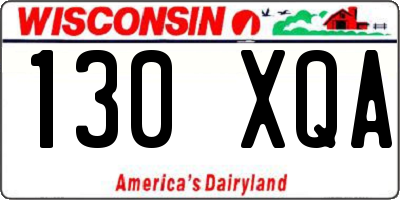 WI license plate 130XQA